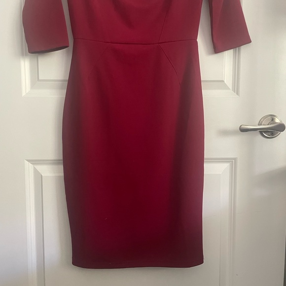 Lulus deep red long sleeve midi dress - Picture 4 of 10